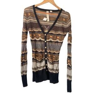 Anthropologie Nick and Mo Neutral Loose Knit Cardigan Sweater • Size M